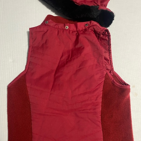 I.N. Studio Red and Black Varsity Jacket with Stand-Up Collar - Picture 11 of 11